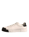 Dolce & Gabbana White Leather Logo Portofino Sneakers Shoes