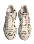 Dolce & Gabbana White Daymaster Hand Painted Sneakers Shoes