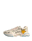 Dolce & Gabbana White Daymaster Hand Painted Sneakers Shoes