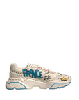 Dolce & Gabbana White Daymaster Hand Painted Sneakers Shoes