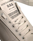 Dolce & Gabbana White Miami Leather Low Top Sneakers Shoes