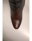 Dolce & Gabbana Brown Leather Heels Mid Calf Boots Shoes