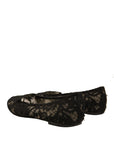 Dolce & Gabbana Black Taormina Lace Slip On Flats Shoes