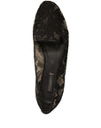 Dolce & Gabbana Black Taormina Lace Slip On Flats Shoes