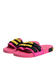 Dolce & Gabbana Fuchsia Neoprene Slides Flats Beachwear Shoes
