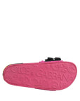 Dolce & Gabbana Fuchsia Neoprene Slides Flats Beachwear Shoes