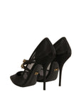 Dolce & Gabbana Black Mesh Mary Jane High Heels Pumps Shoes