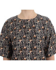 Dolce & Gabbana Enchanted Sicily Silk Blouse with Medieval Keys Print