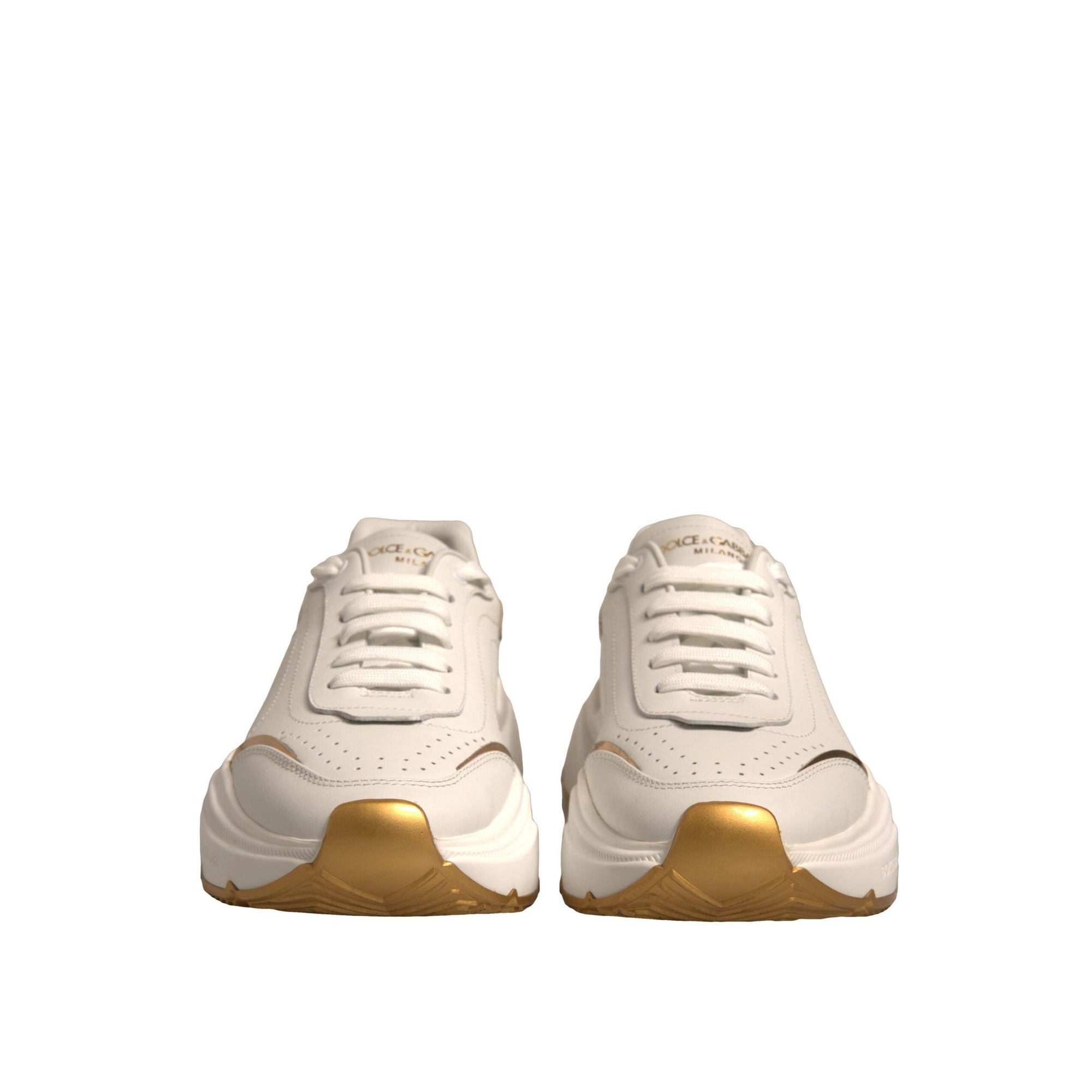 Dolce & Gabbana White Gold Daymaster Low Top Sneakers Shoes