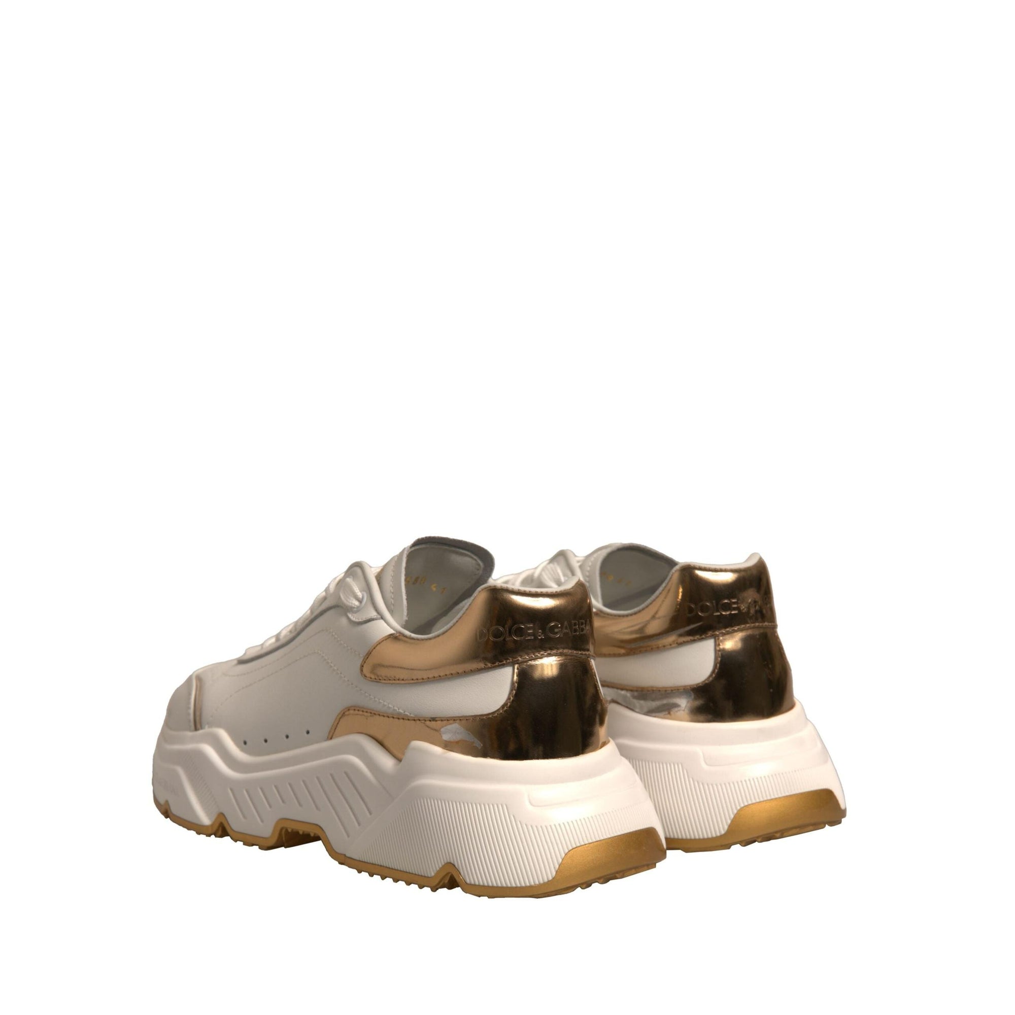 Dolce & Gabbana White Gold Daymaster Low Top Sneakers Shoes