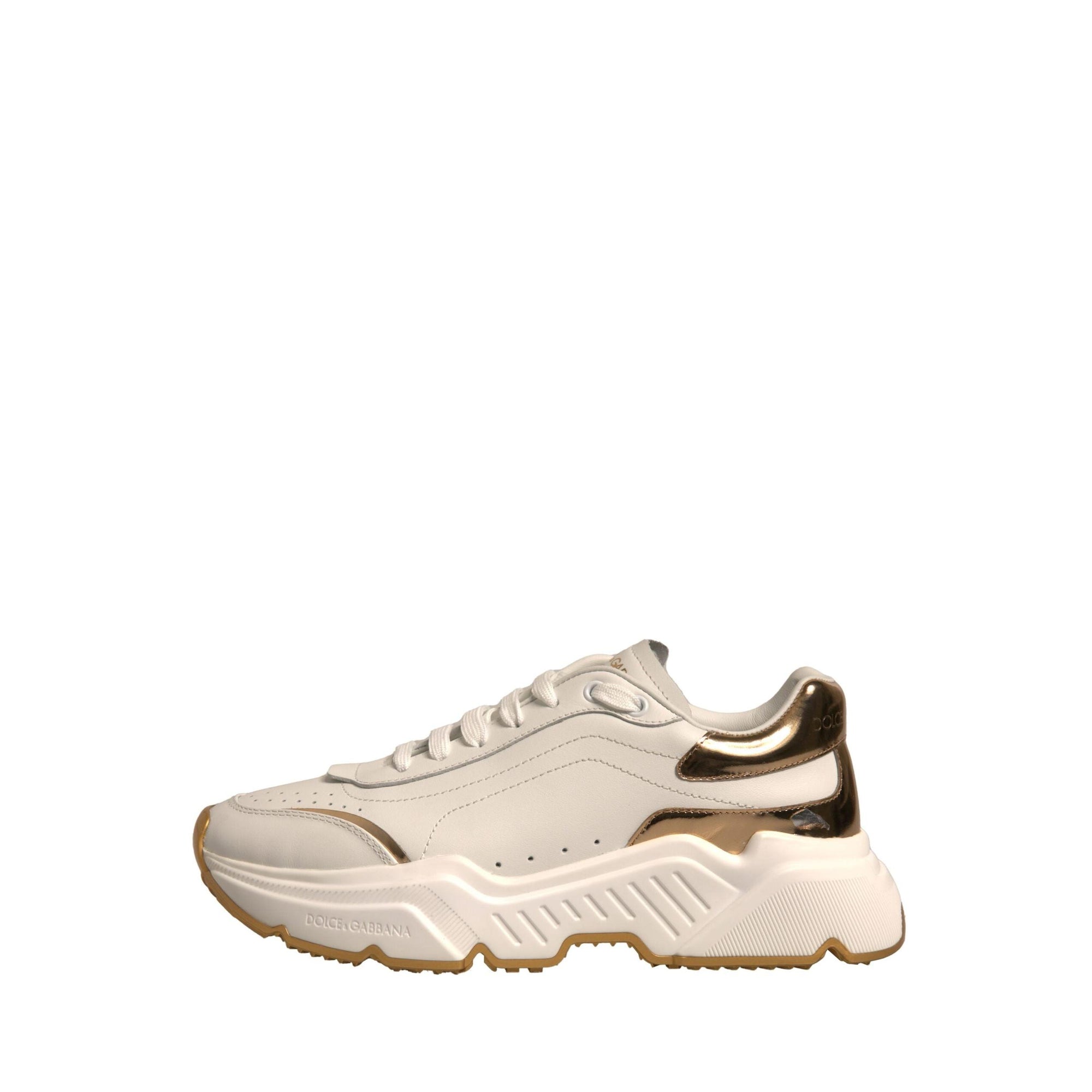 Dolce & Gabbana White Gold Daymaster Low Top Sneakers Shoes