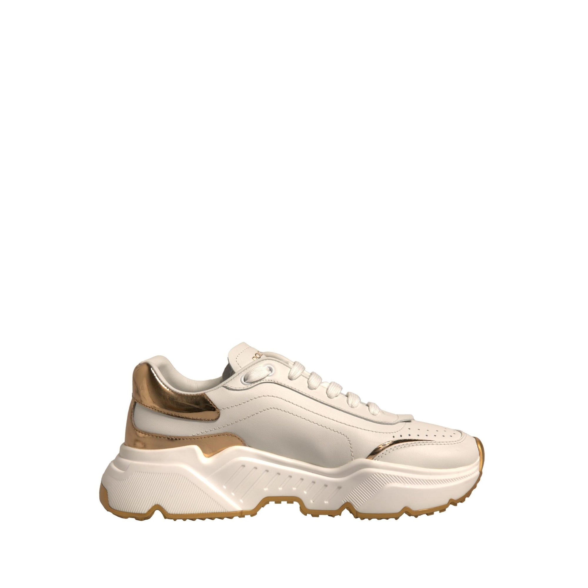 Dolce & Gabbana White Gold Daymaster Low Top Sneakers Shoes