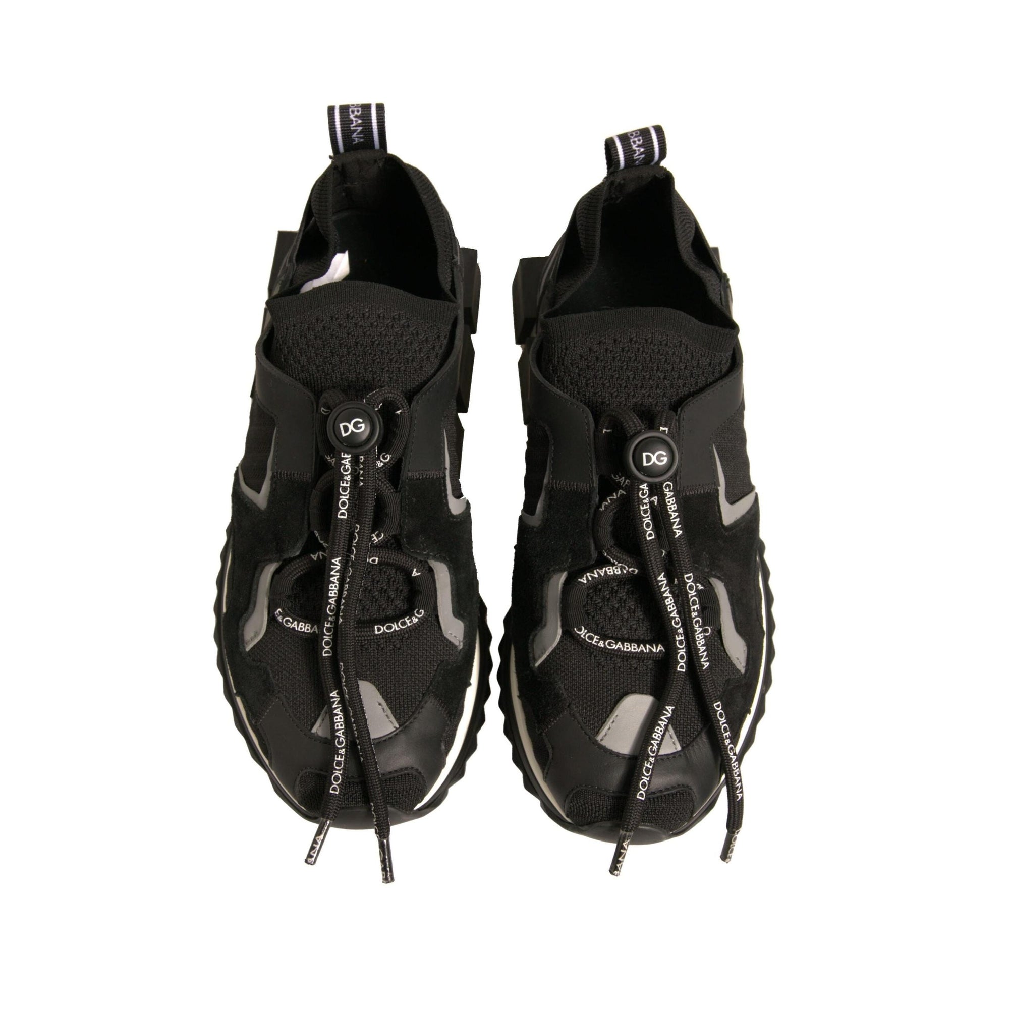 Dolce & Gabbana Black Mesh Sorrento Trekking Sneakers Shoes