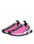 Dolce & Gabbana Fuchsia White Slip On Sorrento Sneakers Shoes
