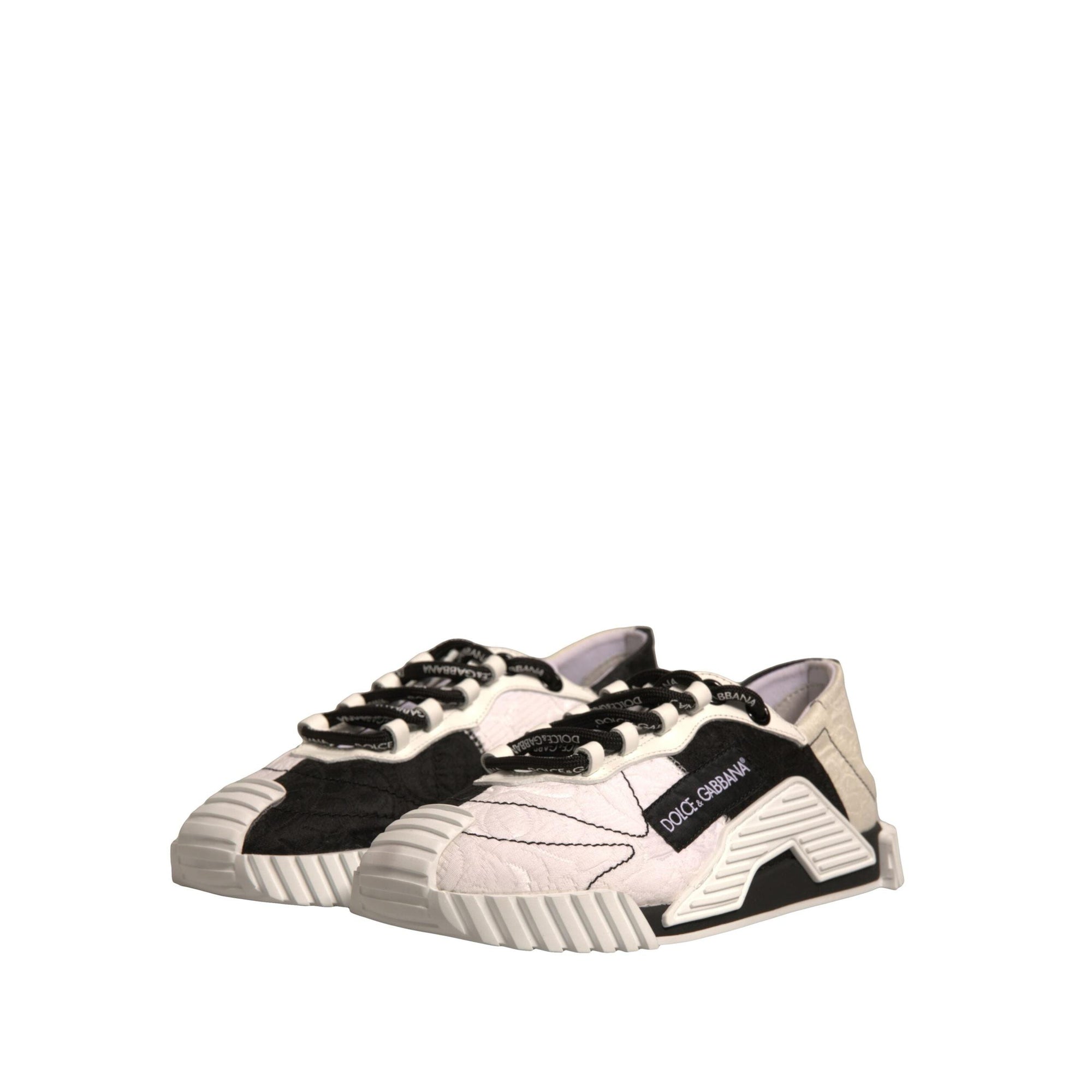 Dolce & Gabbana White Black NS1 Low Top Sports Sneakers Shoes