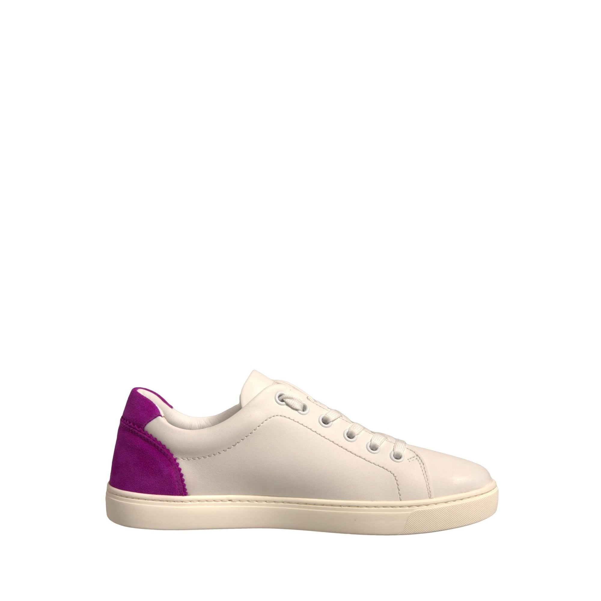 Dolce & Gabbana White Suede Leather Low Top Sneakers Shoes