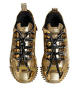 Dolce & Gabbana Gold Stretch Lace Up NS1 Sneakers Shoes