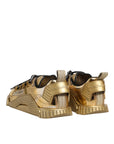 Dolce & Gabbana Gold Stretch Lace Up NS1 Sneakers Shoes