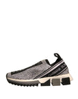 Dolce & Gabbana Silver Rhinestones Sorrento Sneakers Shoes