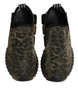 Dolce & Gabbana Gold Glitter Leopard Sorrento Sneakers Shoes