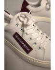 Dolce & Gabbana White Suede Leather Low Top Sneakers Shoes