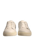Dolce & Gabbana White Suede Leather Low Top Sneakers Shoes