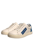 Dolce & Gabbana White Suede Leather Low Top Sneakers Shoes