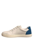 Dolce & Gabbana White Suede Leather Low Top Sneakers Shoes