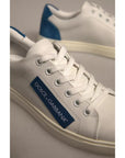 Dolce & Gabbana White Suede Leather Low Top Sneakers Shoes