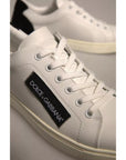 Dolce & Gabbana White Suede Leather Low Top Sneakers Shoes