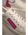 Dolce & Gabbana White Suede Leather Low Top Sneakers Shoes