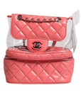 Chanel Pink Vinyl Leather Backpack Purse Bag