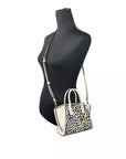 Michael Kors Avril XS Cream Cheetah Satchel Crossbody Bag Purse