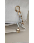 Chanel White Medium Classic DIANA Shoulder Bag Gold Plated Purse