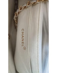 Chanel White Medium Classic DIANA Shoulder Bag Gold Plated Purse