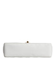 Chanel White Medium Classic DIANA Shoulder Bag Gold Plated Purse