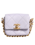 Chanel Blue Quilted Calfskin Framing Chain Flap Mini crossbody Bag