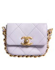 Chanel Blue Quilted Calfskin Framing Chain Flap Mini crossbody Bag