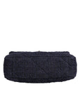 Chanel Dark Blue Medium Flap Tweed CC Gold Gray Chain Shoulder Bag
