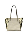 Michael Kors Charlotte Large Leather Top Zip Tote Bag Purse Gold