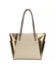 Michael Kors Charlotte Large Leather Top Zip Tote Bag Purse Rose Gold