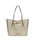 Michael Kors Emilia Large Signature PVC Tote Bag Purse Light Cream