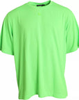 Dolce & Gabbana Green Embossed Logo Crew Neck Neon T-shirt