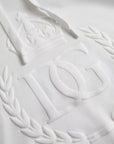 Dolce & Gabbana White Cotton Hooded Pullover Sweatshirt Sweater