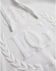 Dolce & Gabbana White Cotton Hooded Pullover Sweatshirt Sweater