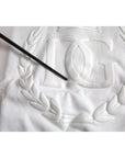 Dolce & Gabbana White Cotton Hooded Pullover Sweatshirt Sweater