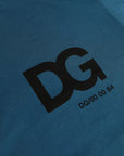 Dolce & Gabbana Blue Logo Cotton Round Neck Short Sleeves T-shirt