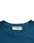 Dolce & Gabbana Blue Logo Cotton Round Neck Short Sleeves T-shirt