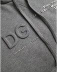 Dolce & Gabbana Gray Logo Cotton Hooded Sweatshirt Sweater