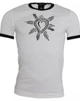 Dolce & Gabbana White Sacred Heart Short Sleeve Men T-shirt